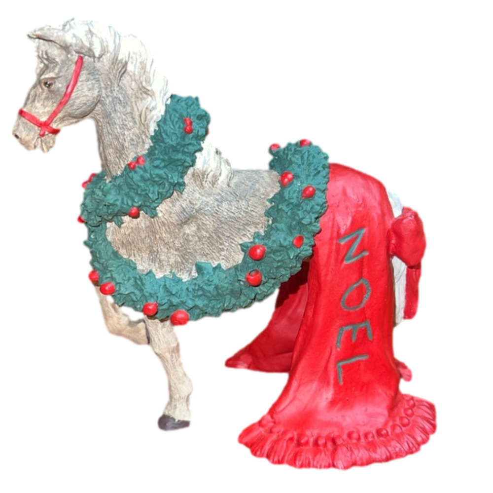 Vintage Tom Rubel Noel Prancing Horse Equestrian Christmas 
Figurine 1990
